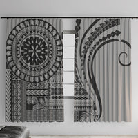 Samoa Siapo Arty Window Curtain Black Style - Wonder Print Shop