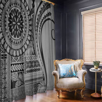 Samoa Siapo Arty Window Curtain Black Style - Wonder Print Shop