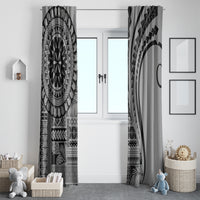 Samoa Siapo Arty Window Curtain Black Style - Wonder Print Shop