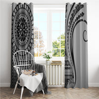 Samoa Siapo Arty Window Curtain Black Style - Wonder Print Shop