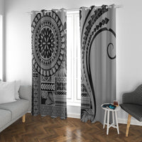 Samoa Siapo Arty Window Curtain Black Style - Wonder Print Shop