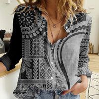 Samoa Siapo Arty Women Casual Shirt Black Style - Wonder Print Shop