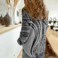 Samoa Siapo Arty Women Casual Shirt Black Style - Wonder Print Shop