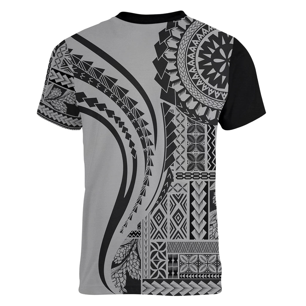 Samoa Siapo Arty Women V Neck T Shirt Black Style - Wonder Print Shop