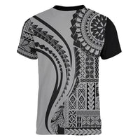 Samoa Siapo Arty Women V Neck T Shirt Black Style - Wonder Print Shop