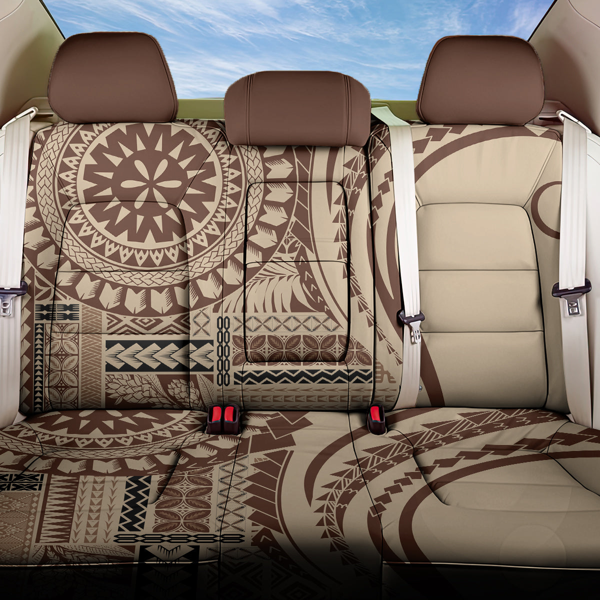 Samoa Siapo Arty Back Car Seat Cover Brown Style LT9 - Wonder Print Shop
