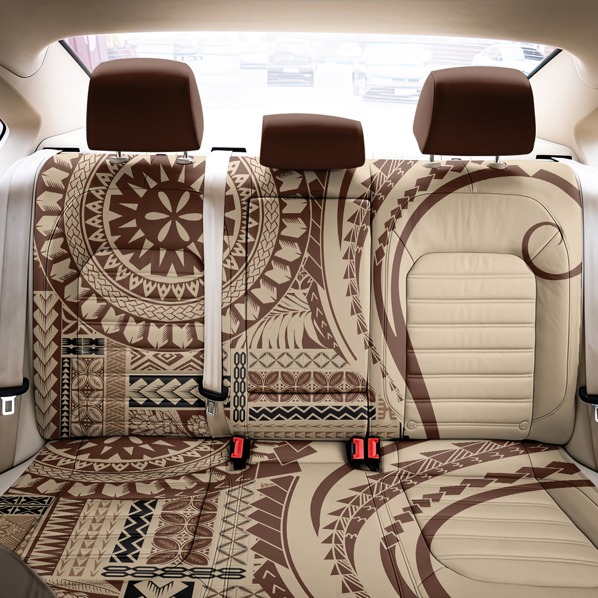 Samoa Siapo Arty Back Car Seat Cover Brown Style LT9 - Wonder Print Shop