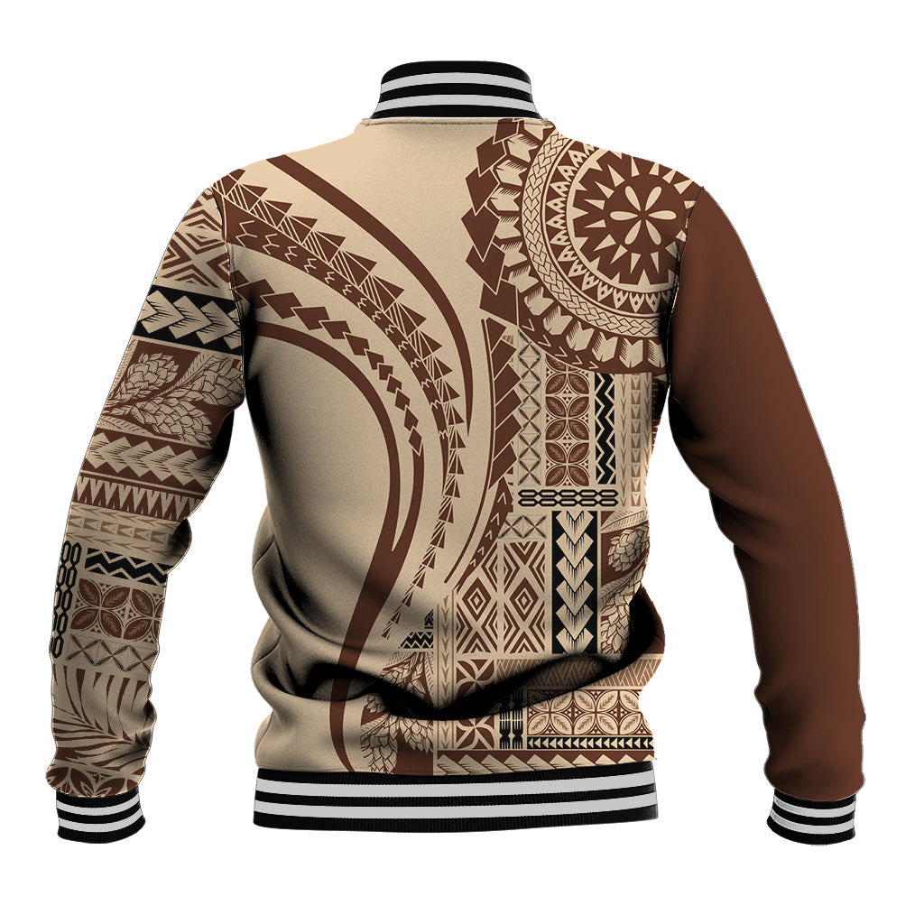 Samoa Siapo Arty Baseball Jacket Brown Style LT9 - Wonder Print Shop