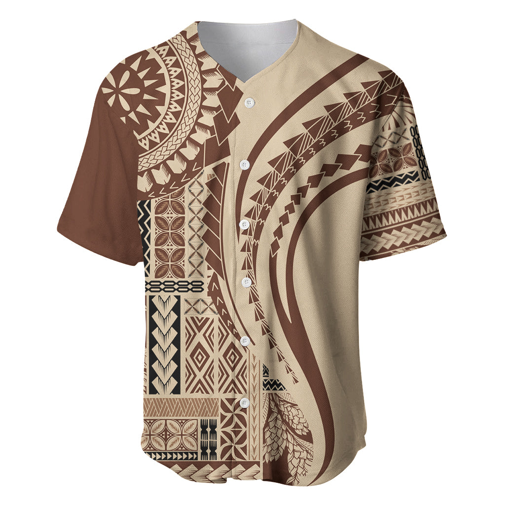 Samoa Siapo Arty Baseball Jersey Brown Style LT9 - Wonder Print Shop