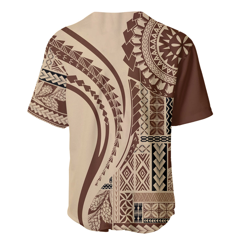 Samoa Siapo Arty Baseball Jersey Brown Style LT9 - Wonder Print Shop