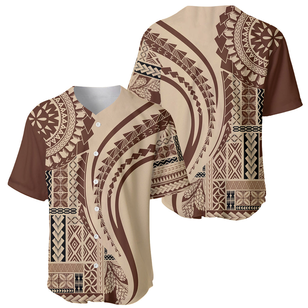 Samoa Siapo Arty Baseball Jersey Brown Style LT9 - Wonder Print Shop