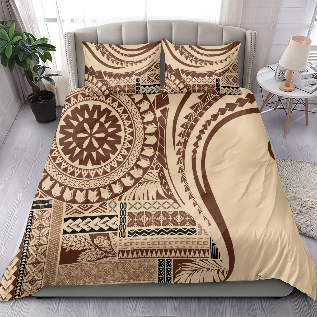 Samoa Siapo Arty Bedding Set Brown Style LT9 - Wonder Print Shop