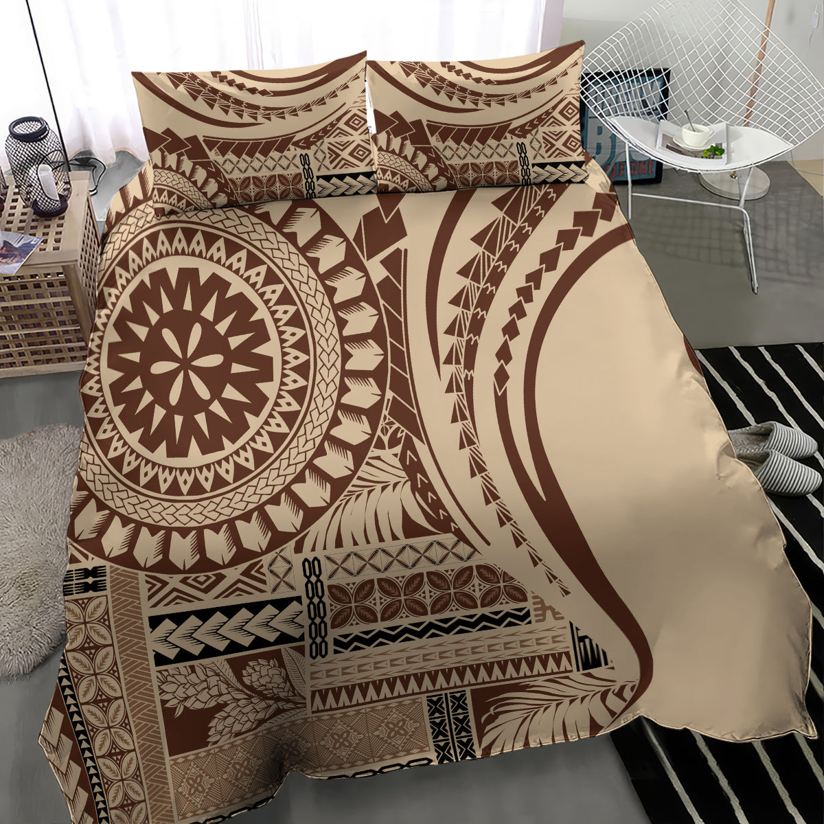Samoa Siapo Arty Bedding Set Brown Style LT9 - Wonder Print Shop