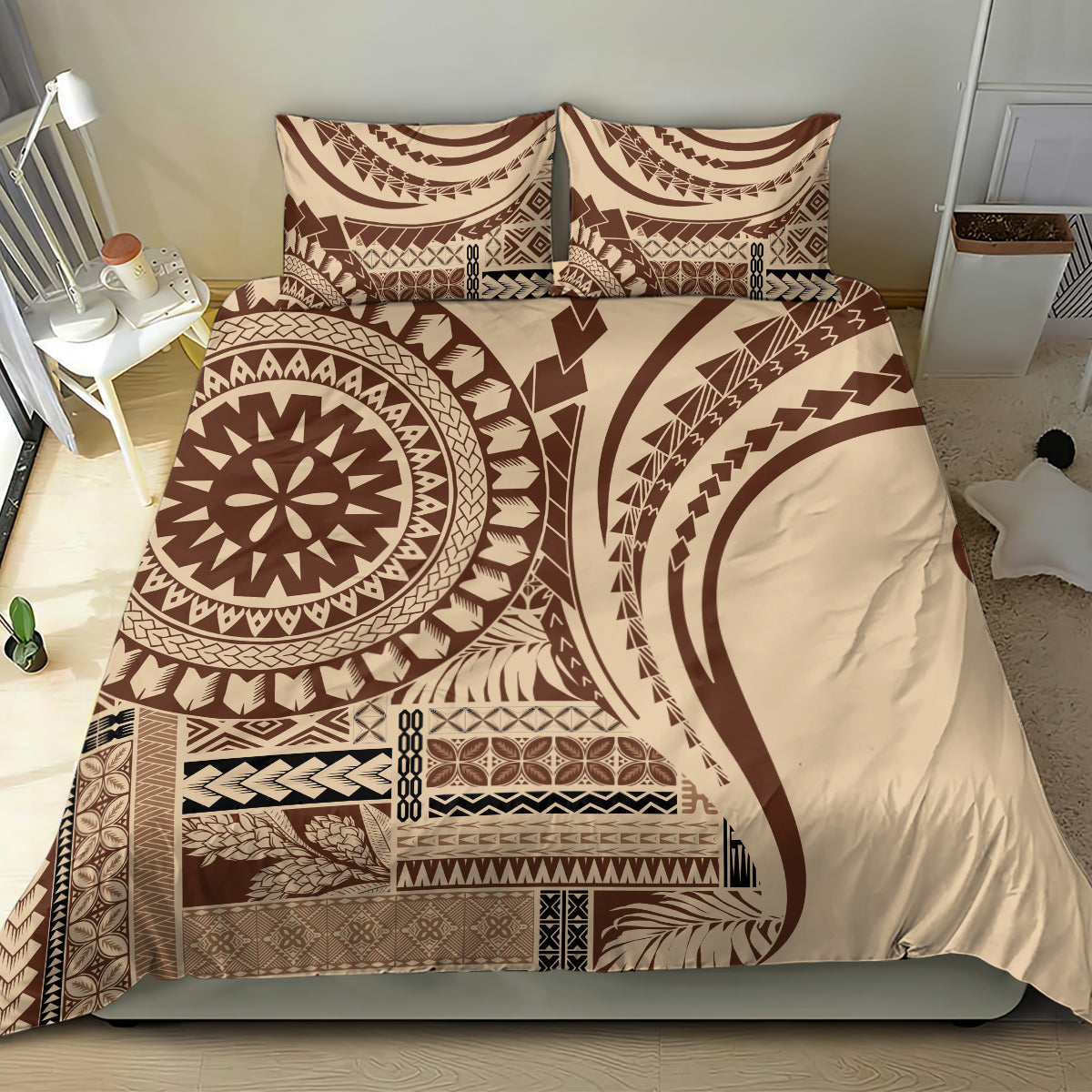 Samoa Siapo Arty Bedding Set Brown Style LT9 - Wonder Print Shop