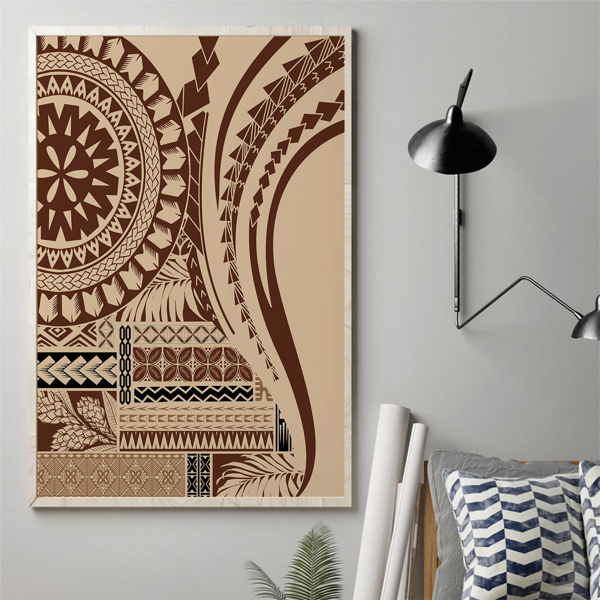 Samoa Siapo Arty Canvas Wall Art Brown Style LT9 - Wonder Print Shop