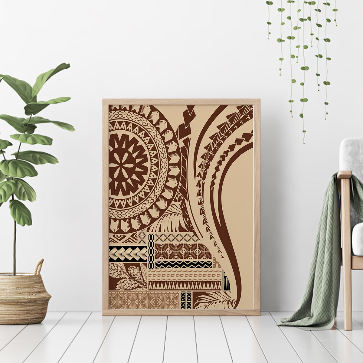 Samoa Siapo Arty Canvas Wall Art Brown Style LT9 - Wonder Print Shop