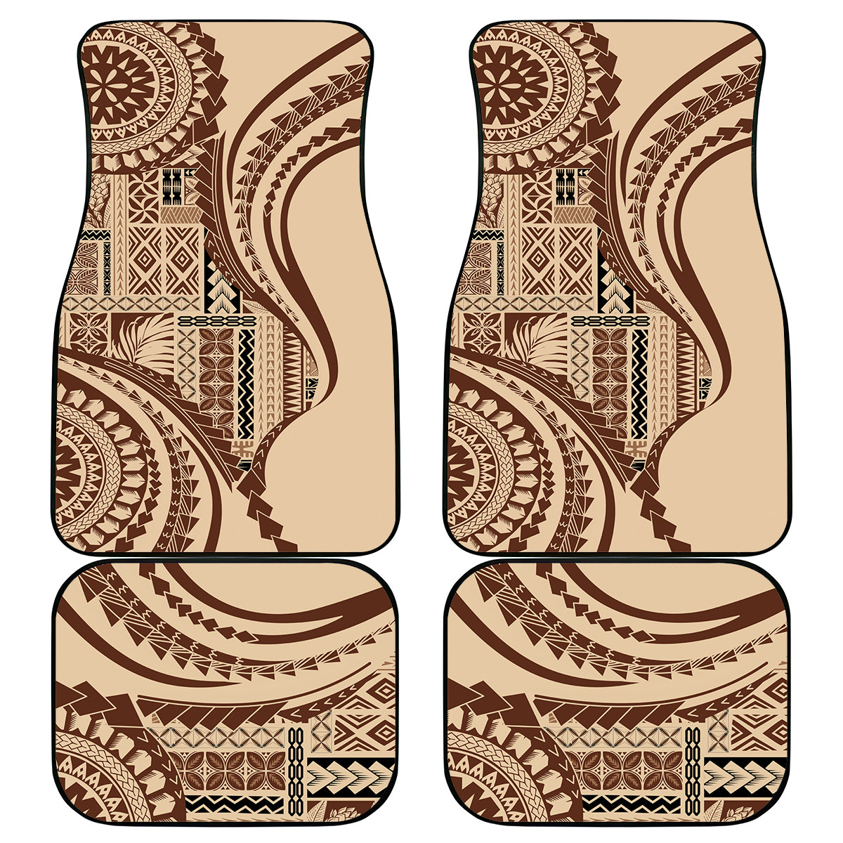 Samoa Siapo Arty Car Mats Brown Style LT9 - Wonder Print Shop