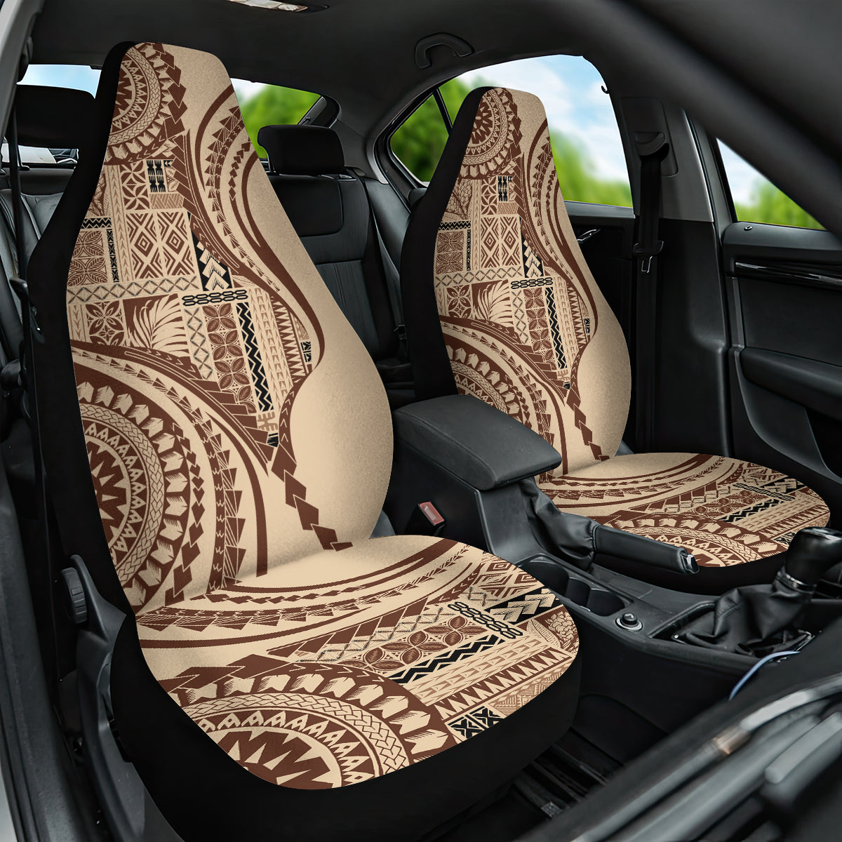 Samoa Siapo Arty Car Seat Cover Brown Style LT9 - Wonder Print Shop