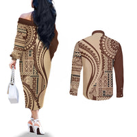 samoa-siapo-arty-couples-matching-off-the-shoulder-long-sleeve-dress-and-long-sleeve-button-shirt-brown-style