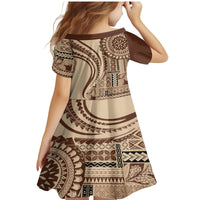 Samoa Siapo Arty Family Matching Mermaid Dress and Hawaiian Shirt Brown Style LT9 - Wonder Print Shop