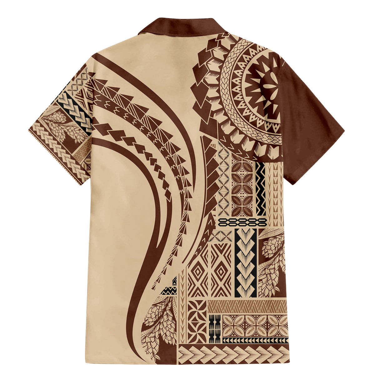 Samoa Siapo Arty Family Matching Mermaid Dress and Hawaiian Shirt Brown Style LT9 - Wonder Print Shop