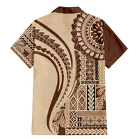 Samoa Siapo Arty Family Matching Mermaid Dress and Hawaiian Shirt Brown Style LT9 - Wonder Print Shop