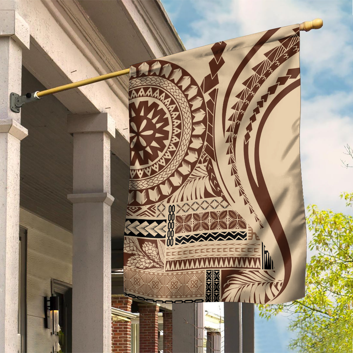 Samoa Siapo Arty Garden Flag Brown Style - Wonder Print Shop