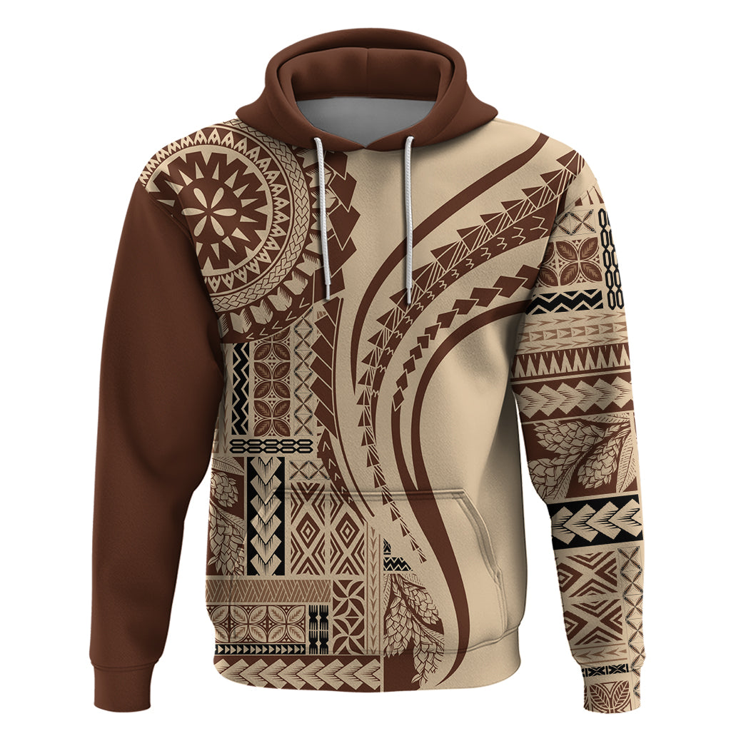 Samoa Siapo Arty Hoodie Brown Style - Wonder Print Shop
