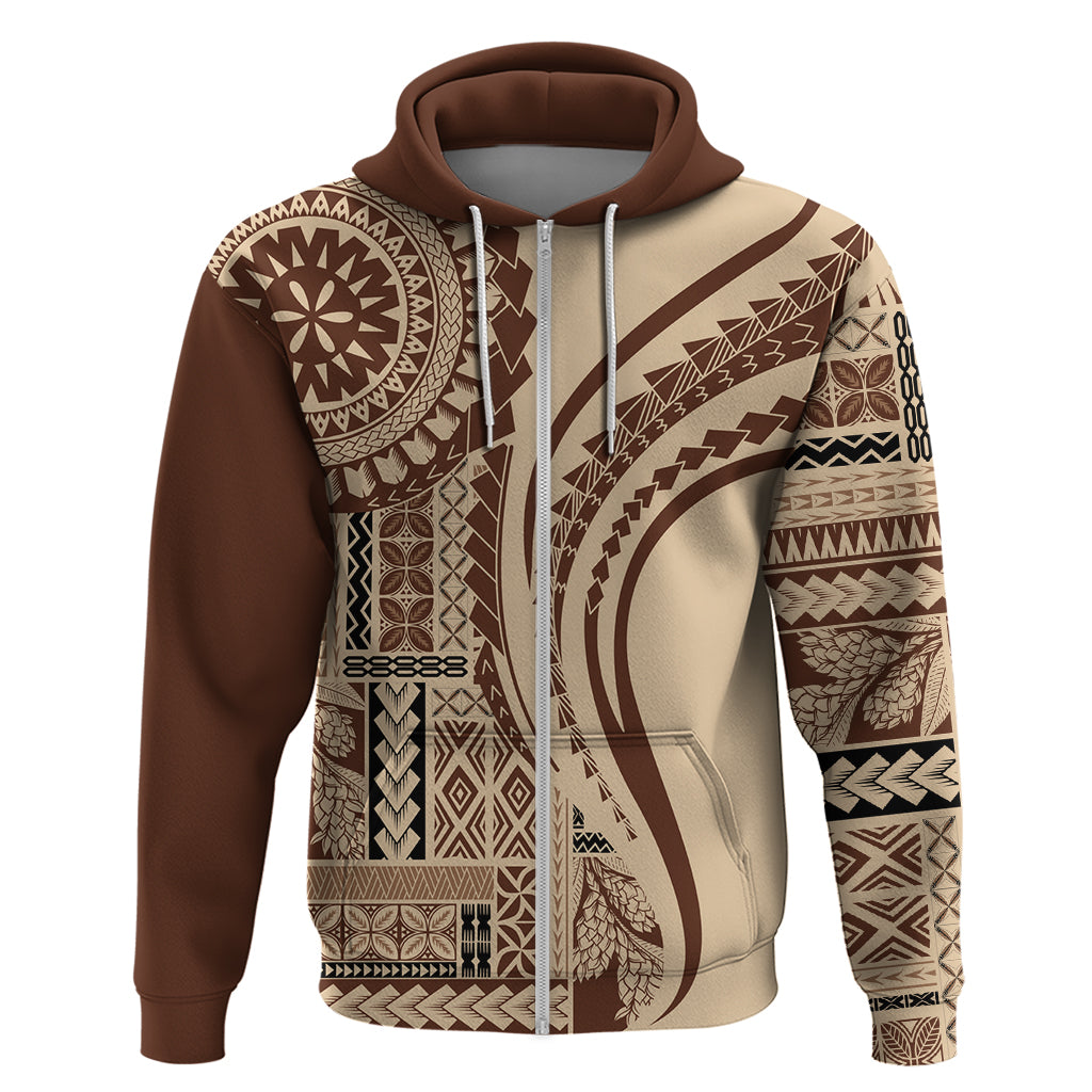 Samoa Siapo Arty Hoodie Brown Style - Wonder Print Shop