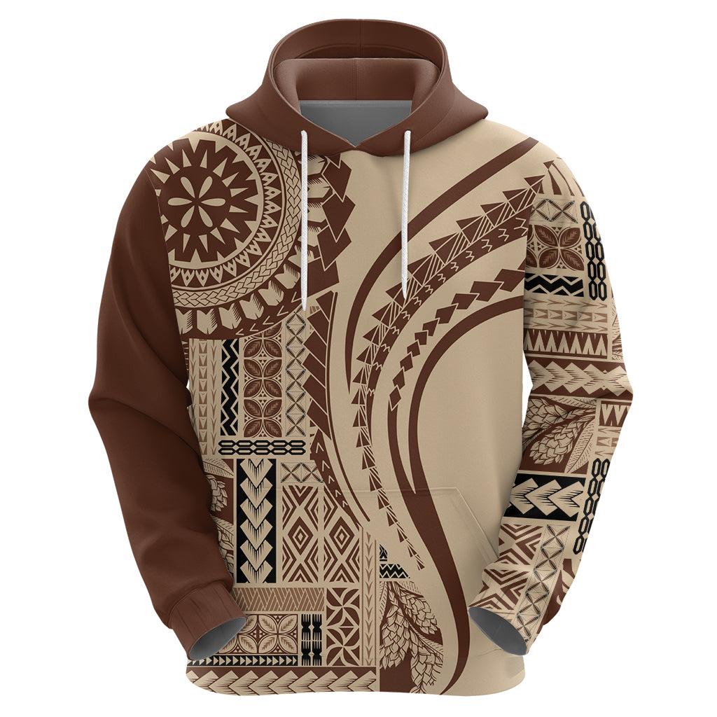 Samoa Siapo Arty Hoodie Brown Style - Wonder Print Shop