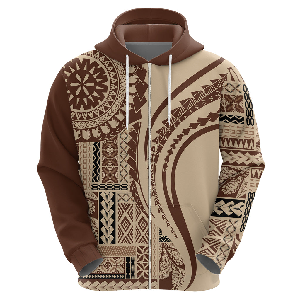 Samoa Siapo Arty Hoodie Brown Style - Wonder Print Shop