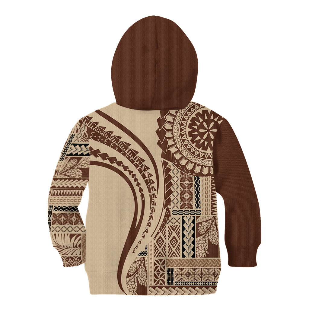 Samoa Siapo Arty Kid Hoodie Brown Style - Wonder Print Shop