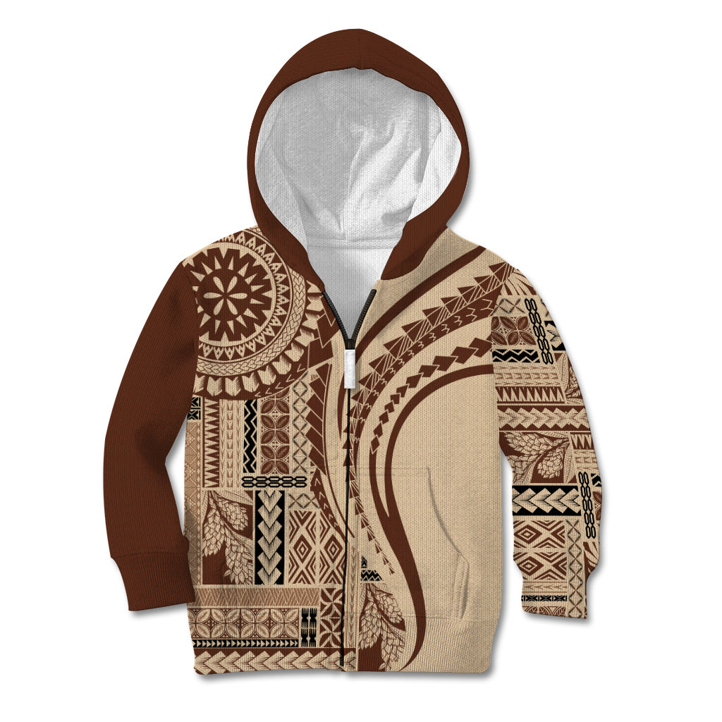 Samoa Siapo Arty Kid Hoodie Brown Style - Wonder Print Shop