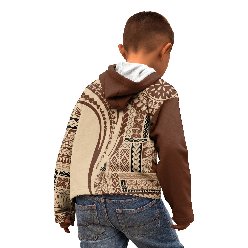 Samoa Siapo Arty Kid Hoodie Brown Style - Wonder Print Shop