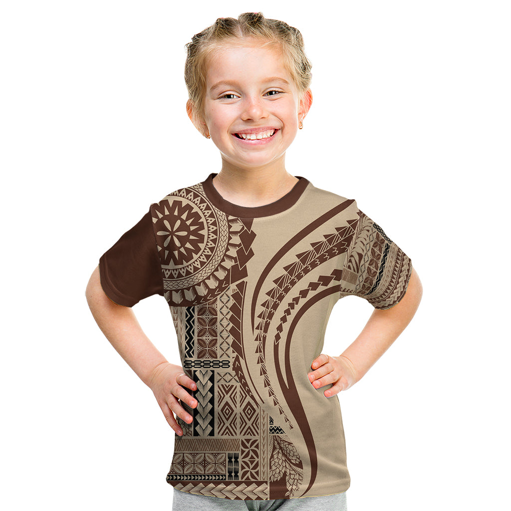 Samoa Siapo Arty Kid T Shirt Brown Style - Wonder Print Shop