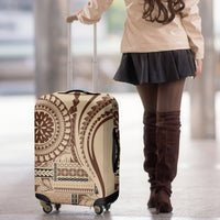 Samoa Siapo Arty Luggage Cover Brown Style - Wonder Print Shop