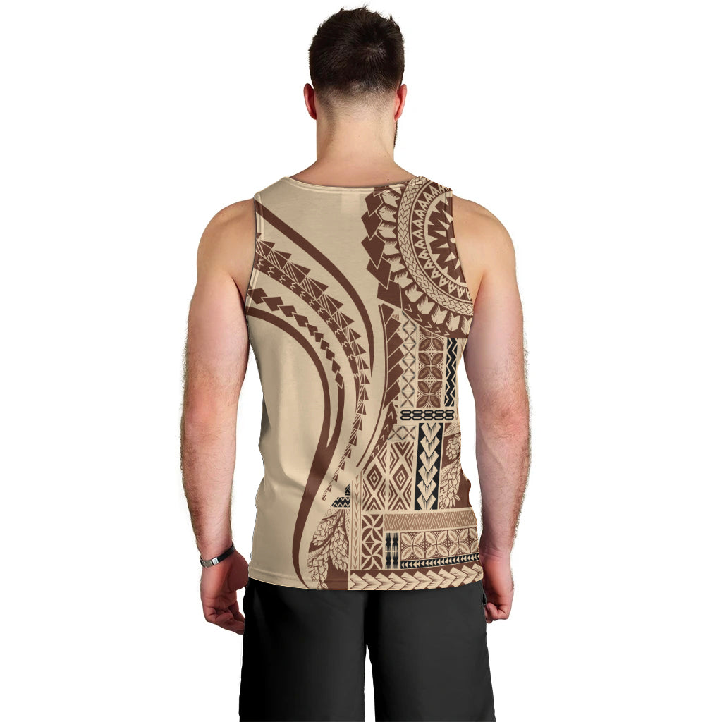 Samoa Siapo Arty Men Tank Top Brown Style - Wonder Print Shop