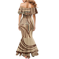 Samoa Siapo Arty Mermaid Dress Brown Style - Wonder Print Shop