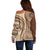 Samoa Siapo Arty Off Shoulder Sweater Brown Style - Wonder Print Shop