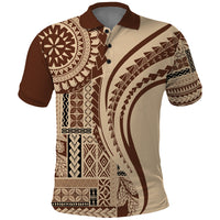 Samoa Siapo Arty Polo Shirt Brown Style - Wonder Print Shop