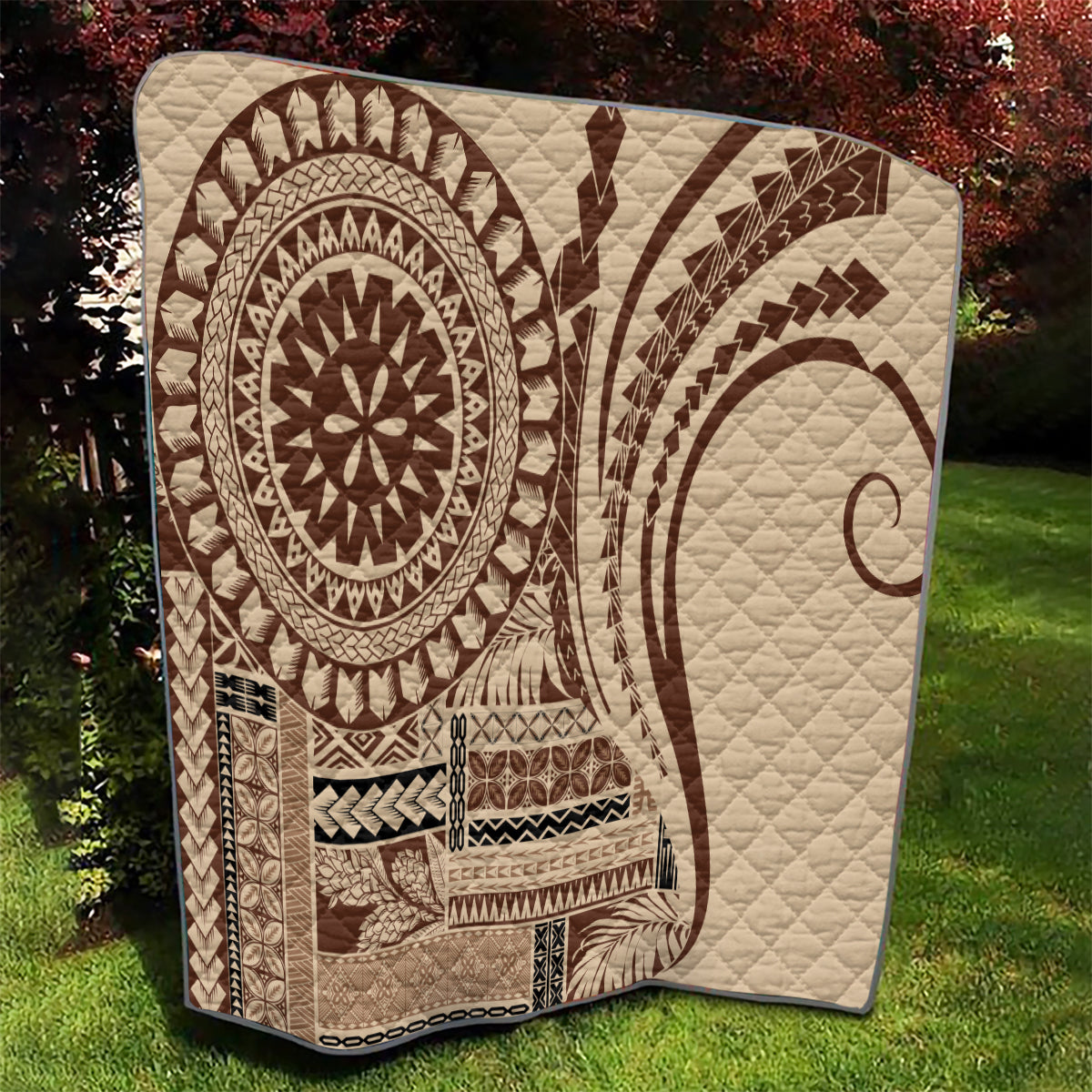 Samoa Siapo Arty Quilt Brown Style - Wonder Print Shop