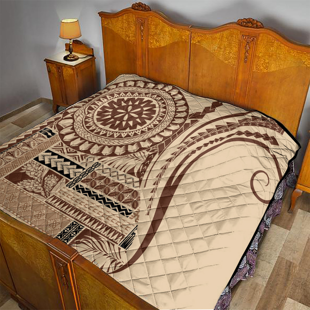 Samoa Siapo Arty Quilt Brown Style - Wonder Print Shop