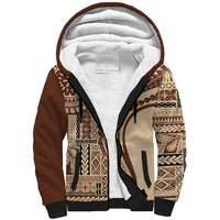 Samoa Siapo Arty Sherpa Hoodie Brown Style - Wonder Print Shop