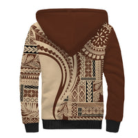 Samoa Siapo Arty Sherpa Hoodie Brown Style - Wonder Print Shop