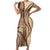 Samoa Siapo Arty Short Sleeve Bodycon Dress Brown Style - Wonder Print Shop