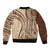 Samoa Siapo Arty Sleeve Zip Bomber Jacket Brown Style - Wonder Print Shop