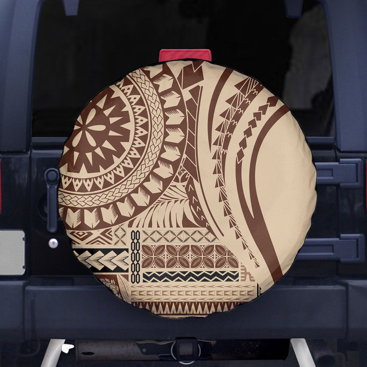 Samoa Siapo Arty Spare Tire Cover Brown Style - Wonder Print Shop