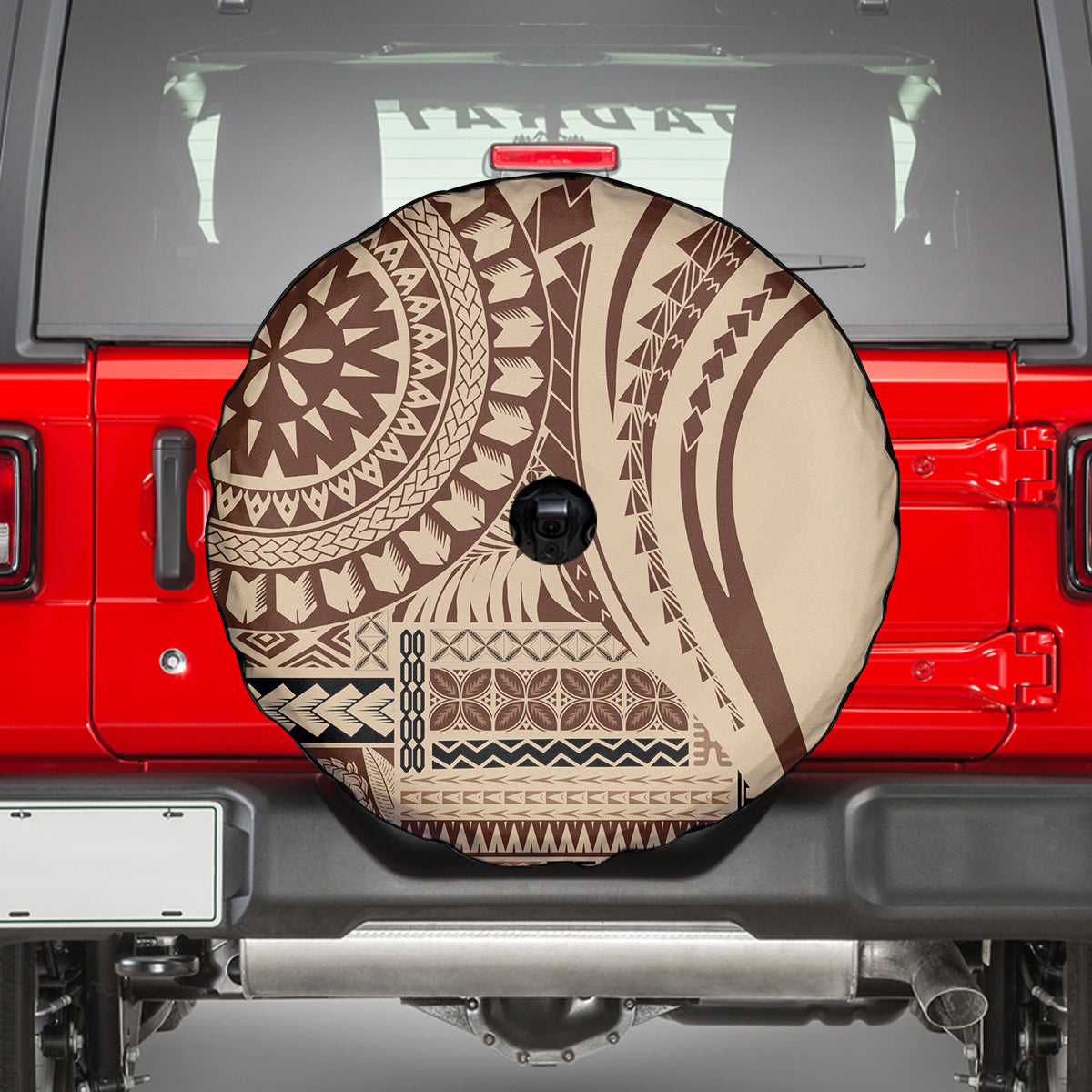 Samoa Siapo Arty Spare Tire Cover Brown Style - Wonder Print Shop