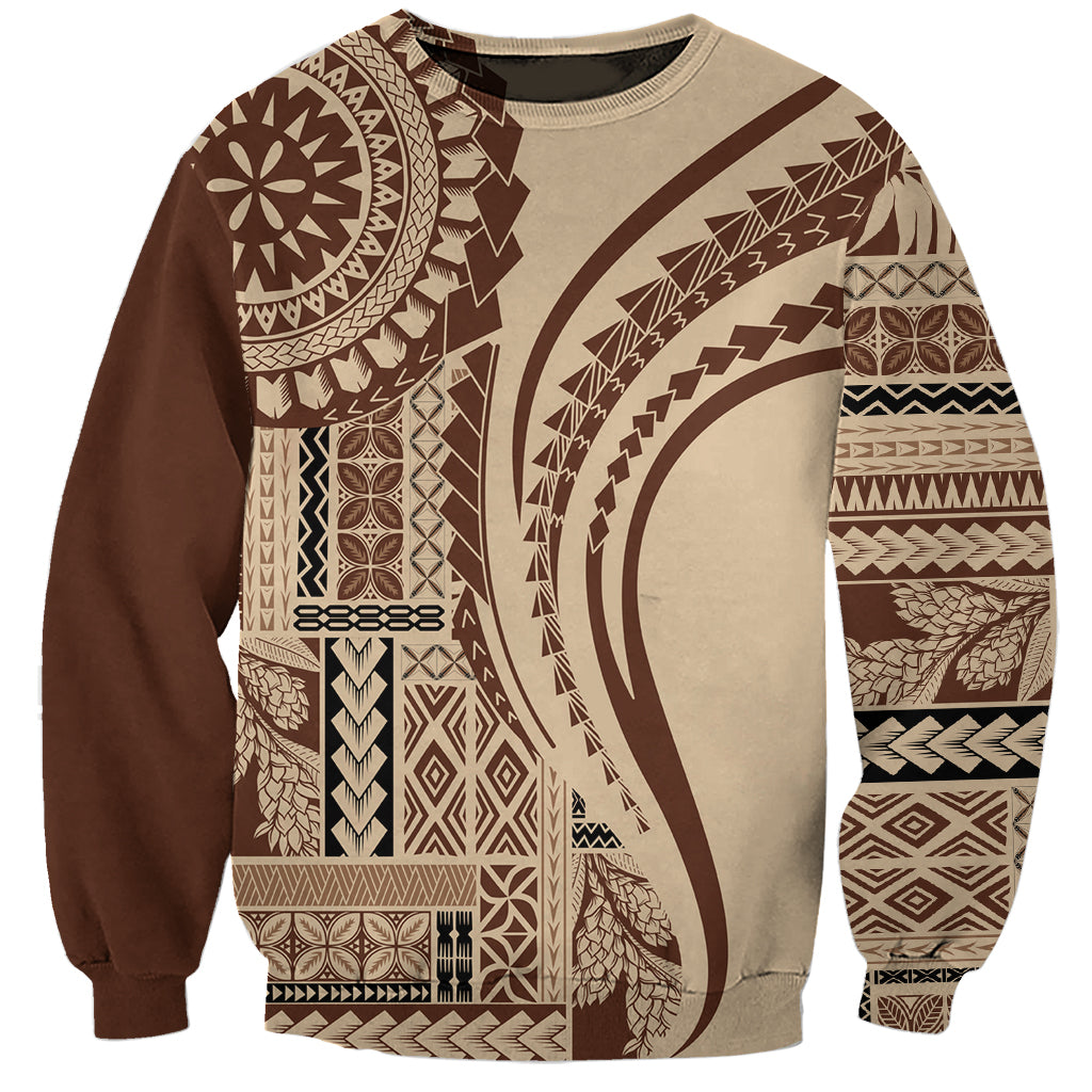 Samoa Siapo Arty Sweatshirt Brown Style - Wonder Print Shop