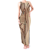 Samoa Siapo Arty Tank Maxi Dress Brown Style - Wonder Print Shop